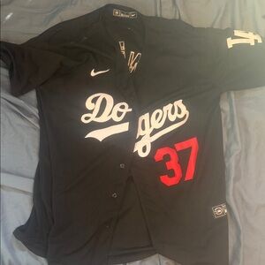 Nike Black Dodgers Jersey with Red and White Accents